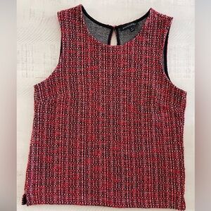 Banana‎ Republic Red & Black Boucle Sleeveless Top, size Medium. Gently worn.